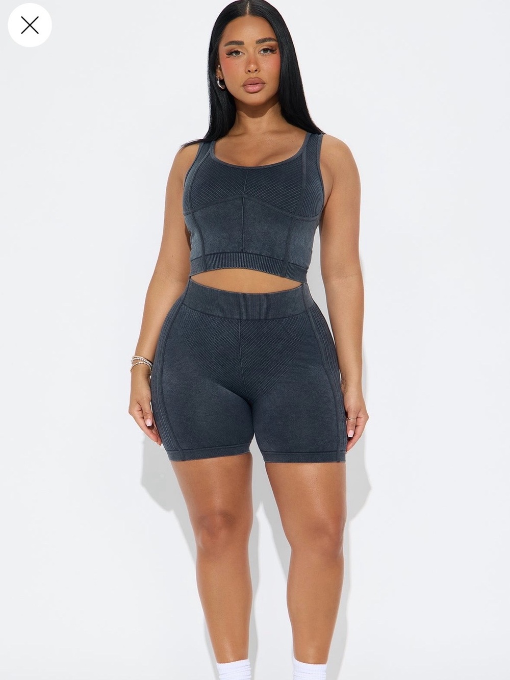 Fashion Nova Charcoal High-Waist Seamless Bike Shorts